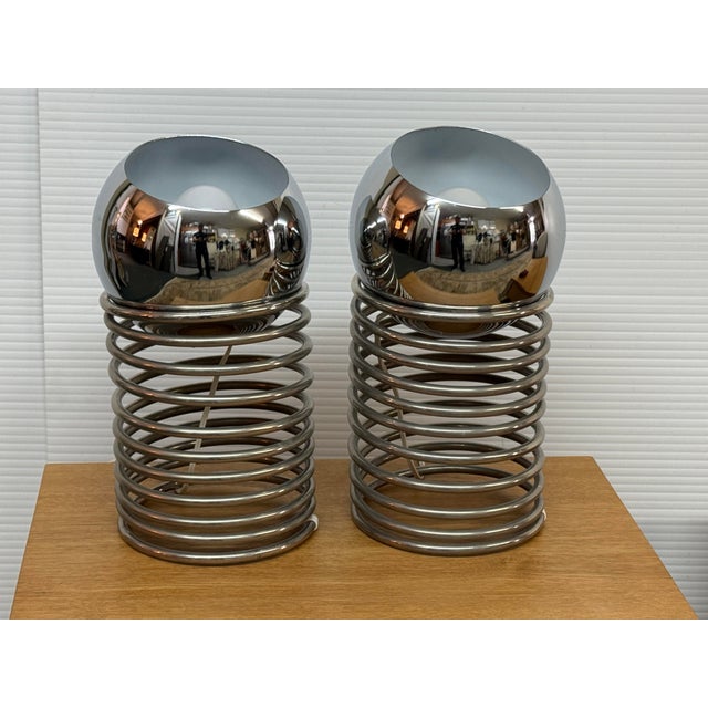 Mid 20th Century Mid 20th Century Style After Ingo Maurer Spring Mid Century Modern Tables Lamps - a Pair For Sale - Image 5 of 12