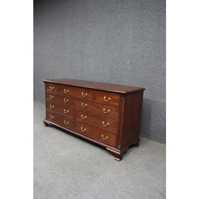 Henkel Harris Henkel Harris Chippendale Style Mahogany 12-Drawer Dresser, 2000 For Sale - Image 4 of 13
