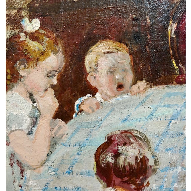 Jules Rene Herve -Children at the Breakfast Table - Oil Painting For Sale In Los Angeles - Image 6 of 12