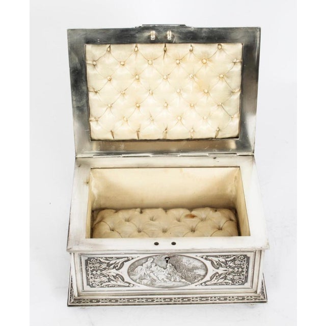 19th Century French Silvered Copper Jewellery Box For Sale - Image 9 of 18