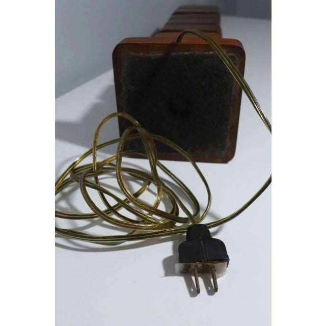 1950s Russel Wright Style Mid-Century Modern Stacked Maple and Spun Copper Lamp For Sale - Image 9 of 10