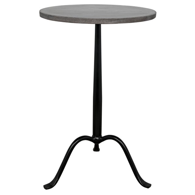 Metal NOIR Cosmopolitan Side Table in Black Metal with Marble For Sale - Image 7 of 7
