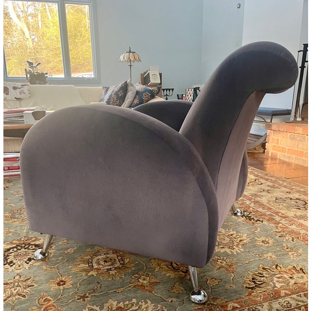 1970s 1970s Upholstered Postmodern Chair For Sale - Image 5 of 6