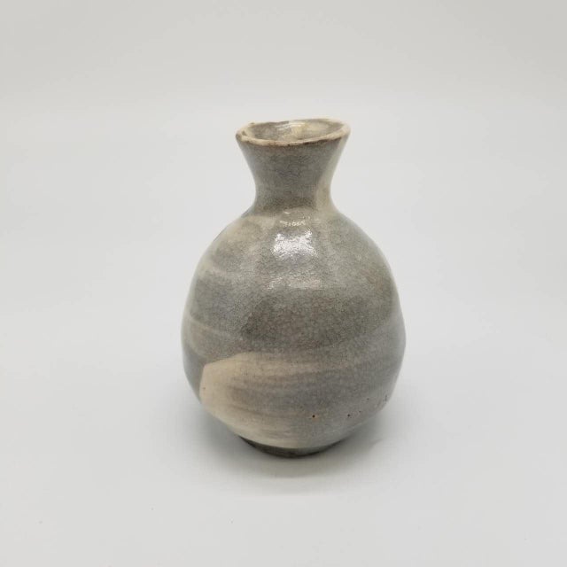 Ceramic Vintage Japanese Tokkuri Sake Bottle With Hand-Painted Plum Blossoms | Wabi-Sabi Ceramic Vase | Original Tomobako Box For Sale - Image 7 of 10