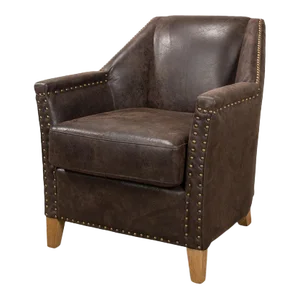 Eclectic Modern Leather Armchair