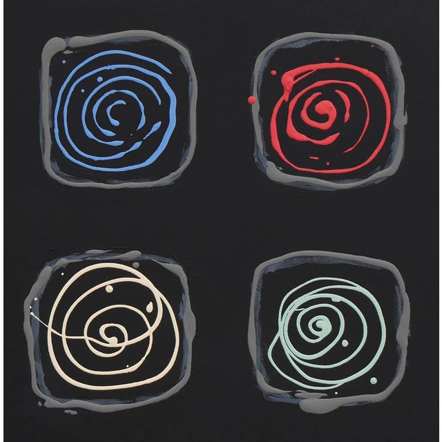 2022 "Rotation" Colorful Abstract Contemporary Painting in a Grid by Winifred Booth For Sale In Houston - Image 6 of 13