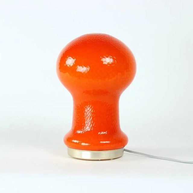 Mid-Century Table Lamp in Orange Opaline Glass by Stefan Tabery for Opp Jihlava, 1960s For Sale - Image 11 of 11