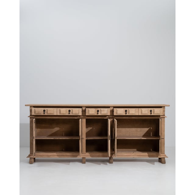 Oak Brutalist Buffet, France, Circa 1970 For Sale