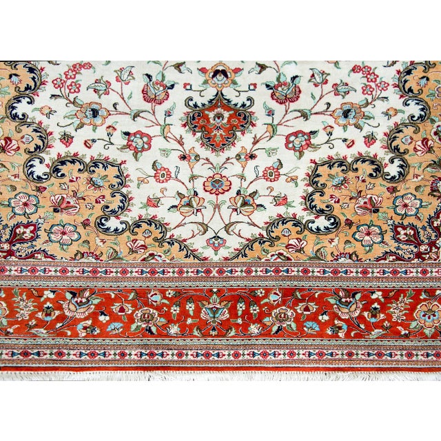Vintage Persian Silk Qum Rug For Sale - Image 14 of 14
