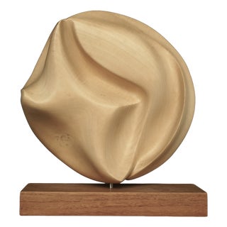 Carved Applewood Abstract Sculpture, 1980s For Sale