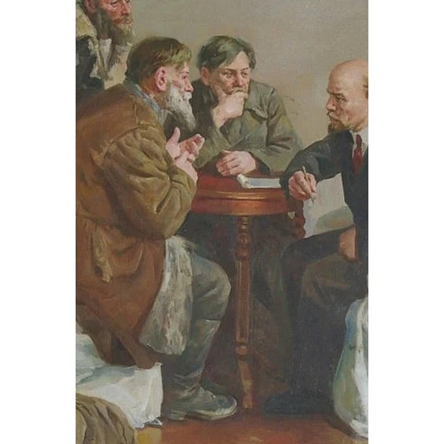 Lenin Portrait, Original Oil Painting, Soviet Socialist Art 148-98 For Sale - Image 6 of 6
