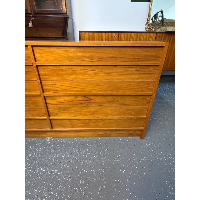 1970s Danish Modern Six Drawer Teak Dresser For Sale - Image 9 of 12