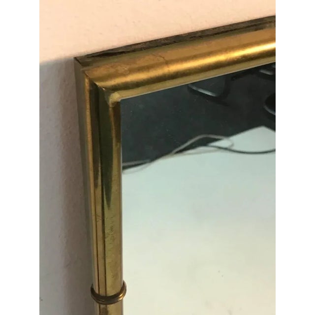 Mid-Century Modern Maison Bagues Brass Bamboo Mirror For Sale - Image 3 of 5