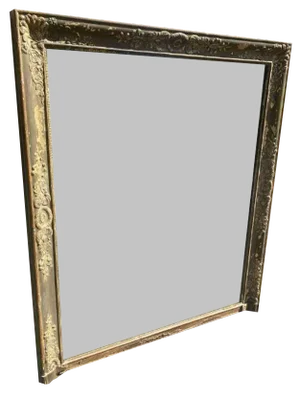 Large Antique 19th Century French Carved Wood & Gesso Mirror