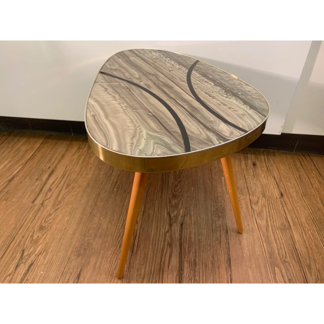 Black Kidney-Shaped Flower Table or Plant Stand in Formica, 1950s For Sale - Image 8 of 12