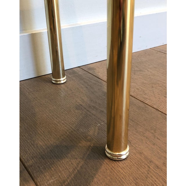 1970s Pair of round brass and silver side tables For Sale - Image 11 of 12