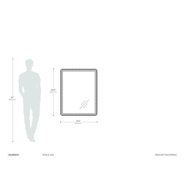 1960s Marilyn Illuminated Rectangular Wall Mirror - 40", Chrome, Touch Dimmer For Sale - Image 5 of 8