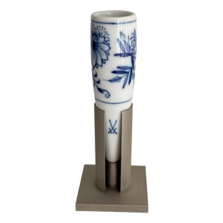 New Cutout Blue Onion Pattern Mini Vase from Meissen Design, 1990s For Sale