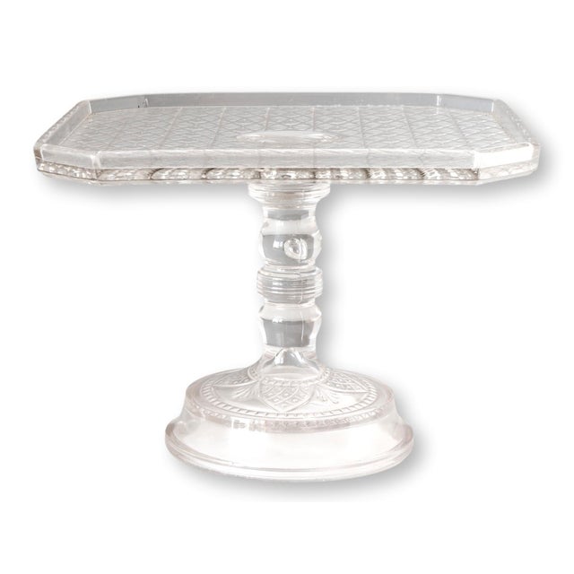 Early 20th Century Vintage Pressed Glass Cake Stand For Sale - Image 5 of 6