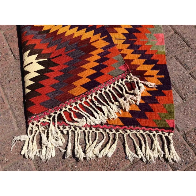 1960's Bohemian Kilim Rug, 61" X 41" For Sale - Image 9 of 10
