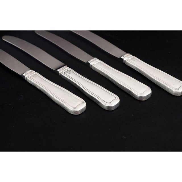 Fruit Knives in Stainless Steel and Sterling Silver by Georg Jensen, 1940s, Set of 4 For Sale - Image 3 of 5