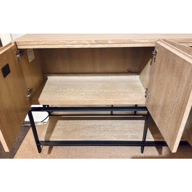 Wood Revelation Organic Modern Cerused Oak Finished Trapezoid Cabinet For Sale - Image 7 of 9