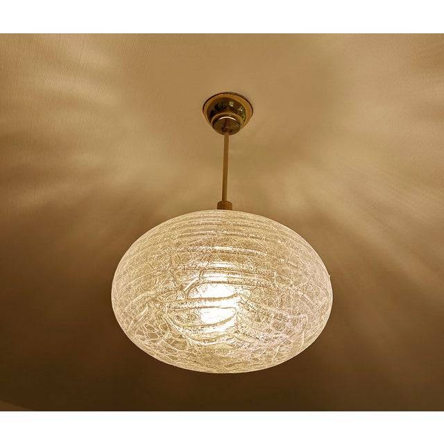 Large Vintage Glass Pendant Light from Doria, 1970s For Sale - Image 6 of 16