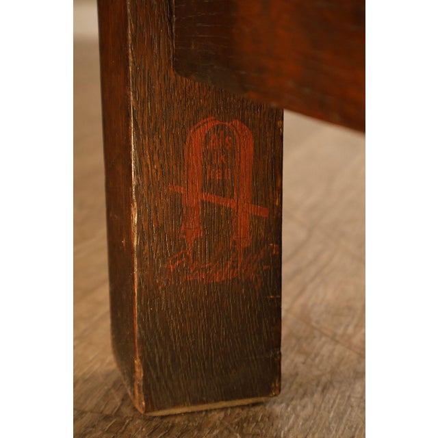 Gustav Stickley Antique Mission Oak Hall Settle Model 205 For Sale - Image 16 of 18