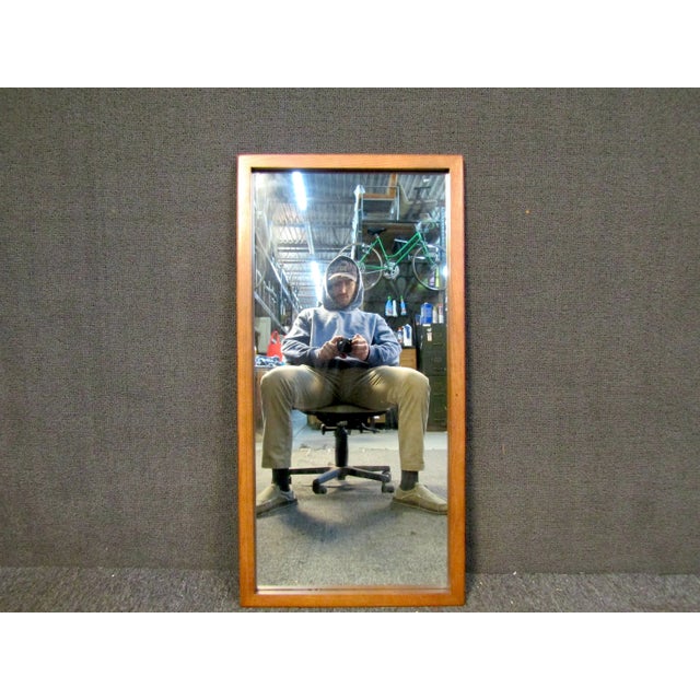 Glass Vintage Wooden Wall Mirror For Sale - Image 7 of 7