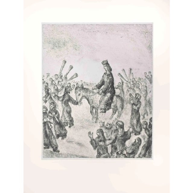 Marc Chagall, Solomon is Proclaimed King of Israel, Etching, 1956 For Sale