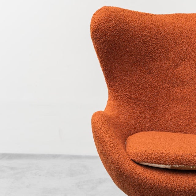 Brown Bouclé Armchair in the style of Jacobsen, 1970s For Sale - Image 8 of 13