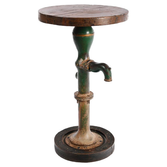 Bolster Fountain in Iron and Wood For Sale