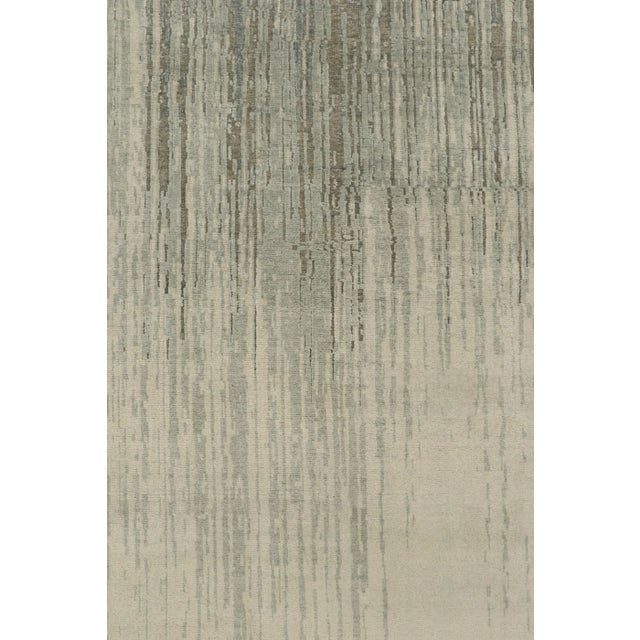 Rug & Kilim’s Modern Abstract Rug in Gray, Beige and Blue Painterly Patterns For Sale In New York - Image 6 of 7