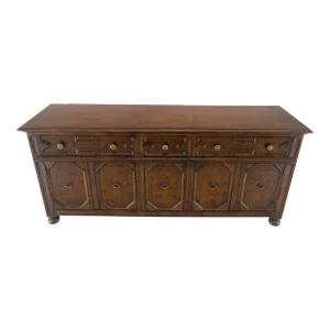 Henredon Spanish Colonial Country French Oak & Brass Hardware Long Dresser MINT