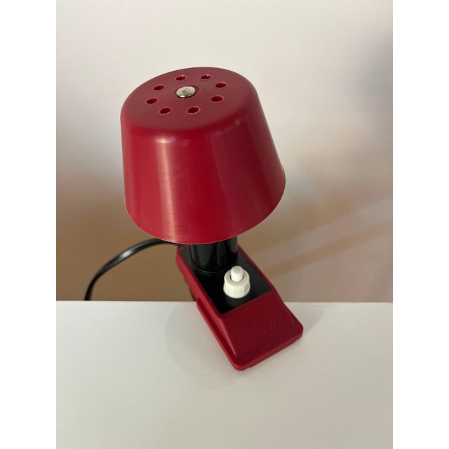 Red Clamp Lamp with Plastic Shade and Switch from Elios For Sale - Image 5 of 11