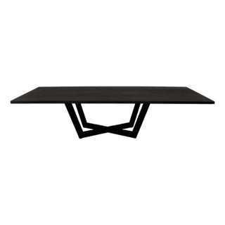 Noir Rectangular Solid White Oak Dining Table Black 108" For Sale