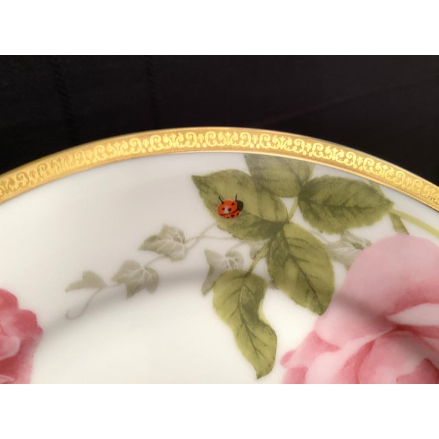 2006 Charter Club Luncheon Plates, Pink Fashion Rose Buffet, Pink With Gold Encrusted Rim - Set of 4 For Sale In Philadelphia - Image 6 of 18