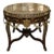 Elegant French Center Table – Marble Look Design With Glass Top & Gold Leaf Details For Sale
