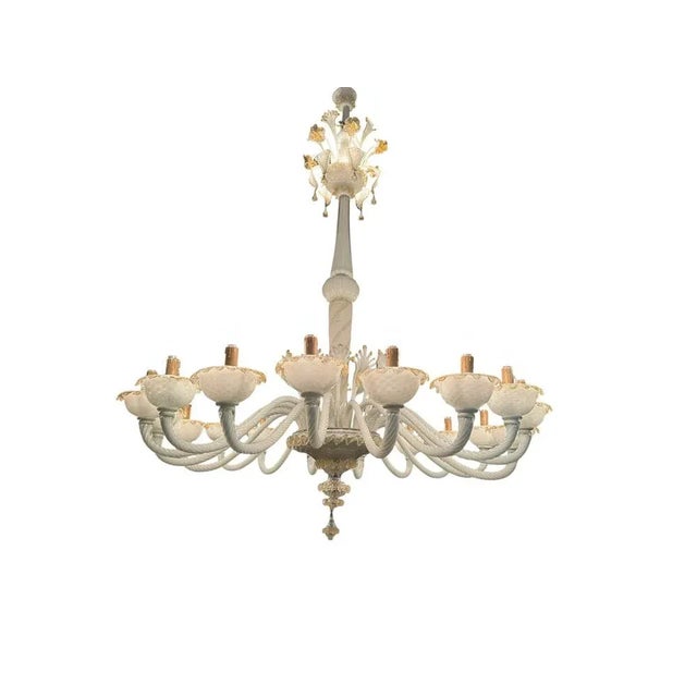Large Venetian Murano Glass Chandelier by Paolo Venini for Maestri di Murano, 1950s For Sale - Image 17 of 17