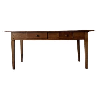 Antique 19th Century French Rustic Farmhouse Table in Solid Fruitwood For Sale