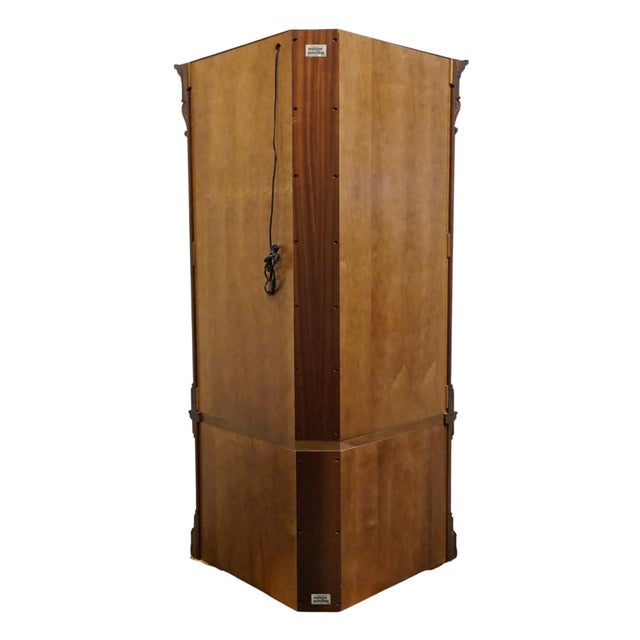 Wood Ethan Allen Newport Collection Solid Cherry Traditional Style 51" Corner Curio Cabinet 34-6438 - Belmont 570 Finish For Sale - Image 7 of 8