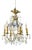 Vintage French Gilt Bronze Cage Chandelier in Blue Murano Glass, 1960s For Sale