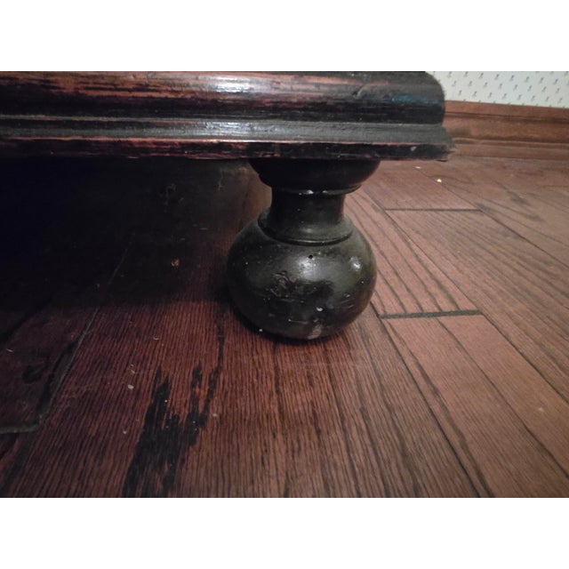 English Gothic Revival Hand-Carved Walnut Sideboard, Original Brass Hardware, 19th Century For Sale - Image 14 of 18