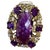 Huge Checker Board Cushion Cut Natural Amethyst Cocktail Ring 14KYG, 19.2gm For Sale - Image 18 of 18