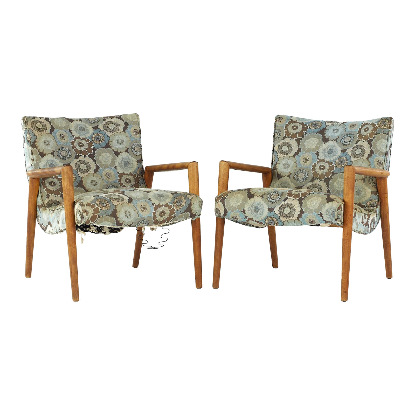 Conant Ball Mid Century Slouch Lounge Chairs Pair Chairish