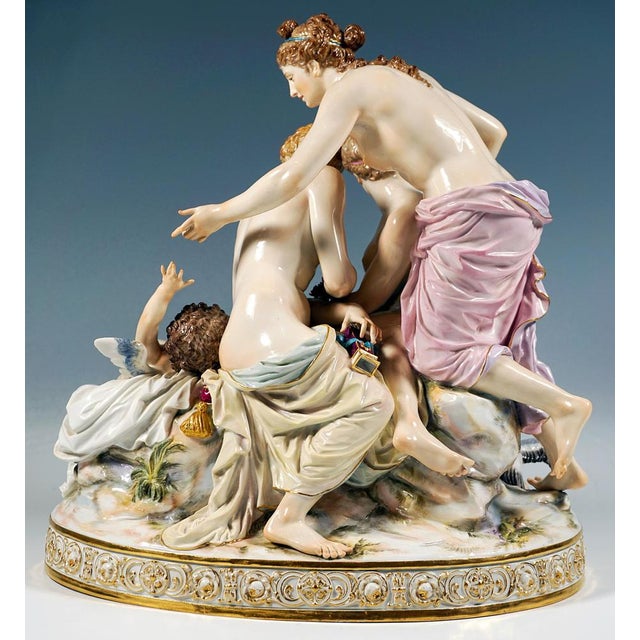 Allegorical Group the Disarming of Cupid by E. Andresen for Meissen, Germany, 1890 For Sale - Image 4 of 15