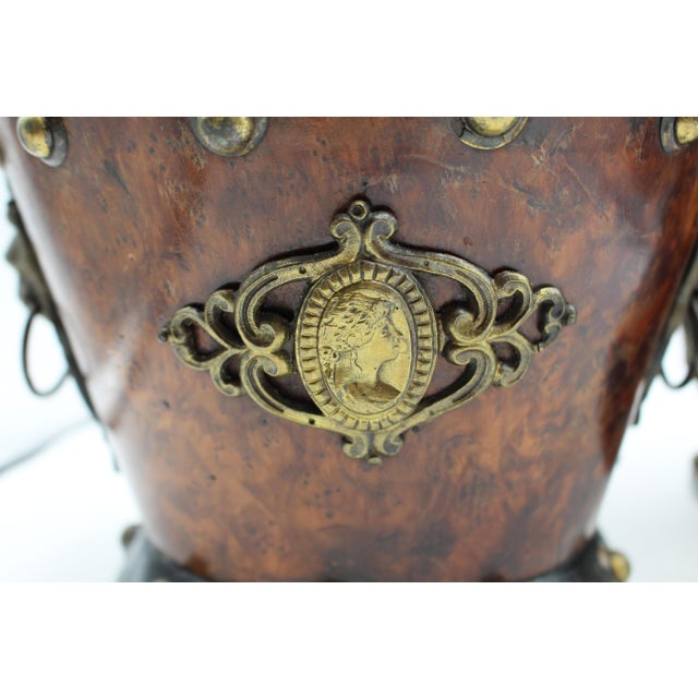 Wood Pair of French Napoleon III Period Walnut, Bronze, & Brass Jardinieres For Sale - Image 7 of 13