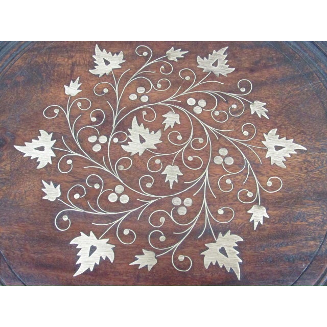 1900 - 1909 Antique Anglo Indian Carved Hardwod Table For Sale - Image 5 of 14