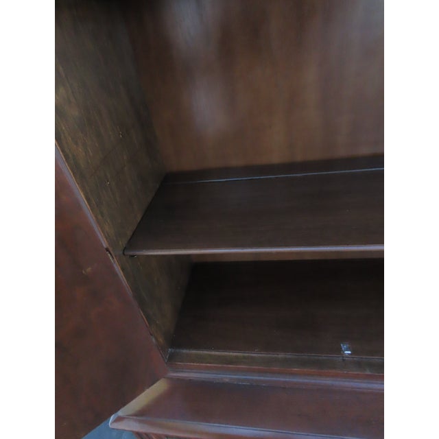 Chippendale Early 1920s Tall China Cabinet Cupboard With Brass Accent 6453 For Sale - Image 12 of 18
