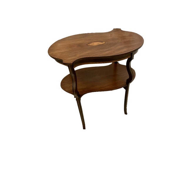 Antique Edwardian Mahogany Inlaid Lamp Table, 1900s For Sale